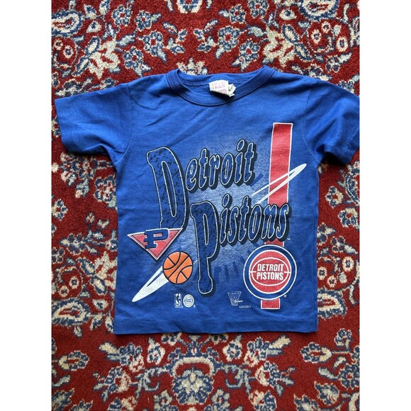Vintage Detroit Pistons Youth Shirt Small 90s 3T Single stitch - Picture 1 of 8